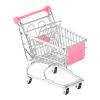 Mini Shopping Cart Basket for Kids, Metal Handcart Toy with Rolling Wheels, Supermarket Pretend Play Toy, Desk Organizer Storage Basket, 5.31x3.54x4.92 inches- view 2