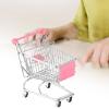 Mini Shopping Cart Basket for Kids, Metal Handcart Toy with Rolling Wheels, Supermarket Pretend Play Toy, Desk Organizer Storage Basket, 5.31x3.54x4.92 inches- view 3