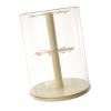360 Rotating Figure Display Case with Dustproof Cover, Transparent Collectible Showcase for Mini Toys Dolls Charms Necklaces, 14.17x14.17x18.50inch- Two Layer view 3
