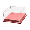 1:64 Scale Toy Cars Display Box with PU Leather Base, Clear Acrylic Lid Dustproof Showcase for Vehicle Model Organizer Space Saving- Dark Red view 1