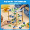 3D Ultimate Wooden Tic Tac Toe Board Game Classic XO Strategy Game for Kids & Adults, Fun Family Table Games Night, Durable Wooden Tabletop Game view 4