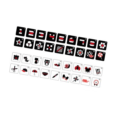 Baby Cards High Contrast Visual Stimulation Learning Activity Cards Soft Cloth Educational Toys for Infants 6-12 Months- Black Red