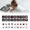 Baby Cards High Contrast Visual Stimulation Learning Activity Cards Soft Cloth Educational Toys for Infants 6-12 Months- Black Red view 4