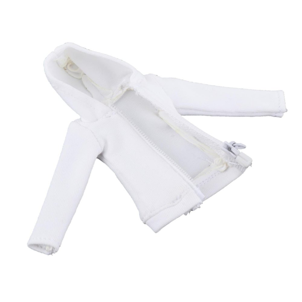 12TH Female Action Figure Wardrobe Collectible Doll Decor Accessories Cosplay DIY Dress Up 6 Inch Figure Outfits- White Hoodie Jacket