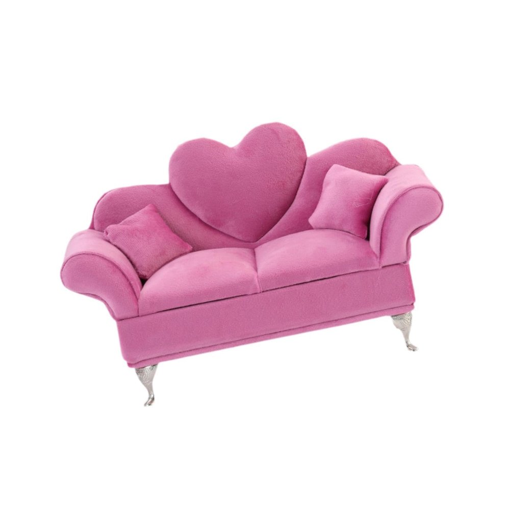 1/6 Scale Sofa Couch Jewelry Box Elegant Ornament Miniature Furniture for 12inch Dolls Action Figures Accessories- Rose