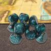 10Pcs Acrylic Dice Set for Table Games Board Games Party Games with Easy Read Numbers 0.79inch x 0.63inch- Green view 2