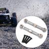 2X 1/14 RC Steering Linkage Aluminum Alloy Adjustable Tie Rods for 14211 Model RC Hobby Car Parts- Silver view 2