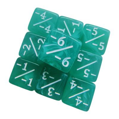 10Pcs 16mm Acrylic Dice Set D6 Six Sided Dice for Board Games Math Teaching Aids Addition Subtraction Gaming Accessories- Green