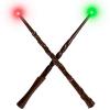 CharmRegion Light Up Wizard Wand with Sounds & 4 Lightings - 2-Pack Illuminating Magic Witch Toy Wands for Kids Cosplay Party Favors, Set C (Spiral & Vine) view 1