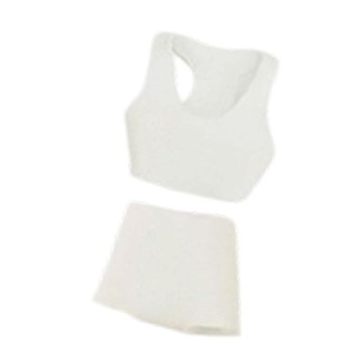 1/12 Scale Sports Vest Shorts Set Doll Clothes Miniature Tank Top and Shorts Outfit for Female Action Figures- White