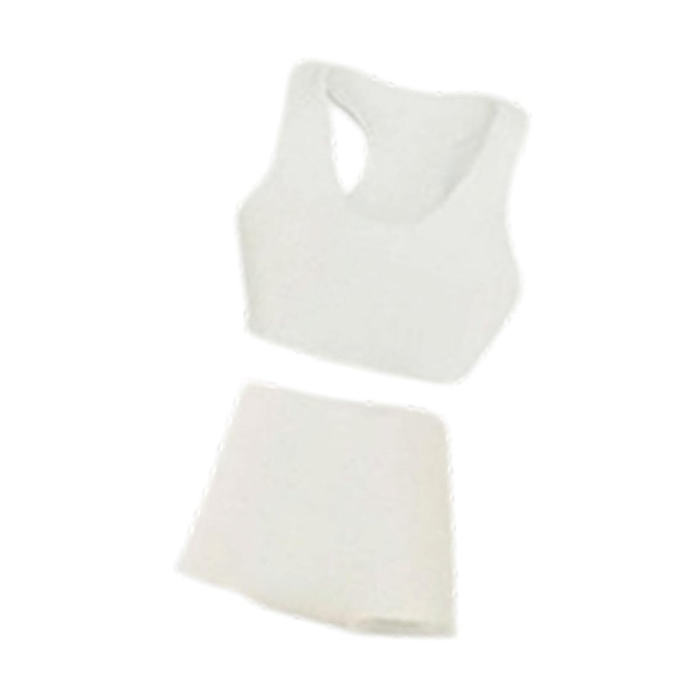 1/12 Scale Sports Vest Shorts Set Doll Clothes Miniature Tank Top and Shorts Outfit for Female Action Figures- White