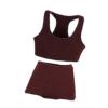 1/12 Scale Sports Vest Shorts Set Doll Clothes Miniature Tank Top and Shorts Outfit for Female Action Figures- Dark Red view 1