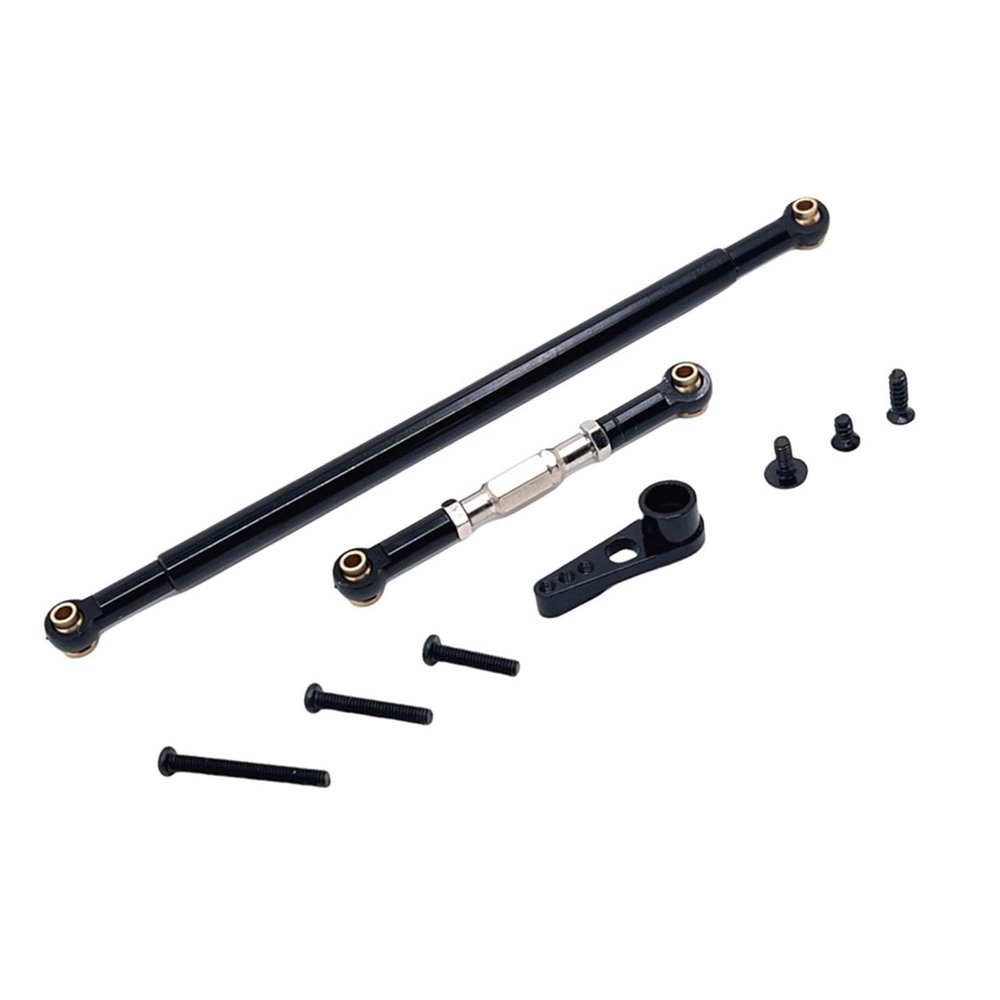 Colaxi RC Adjustable Steering Linkage Rod Easy Installation DIY Modified Servo Rod and Arm with Screw for MN86 Car Vehicle Accessory, Black