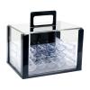 Chip Case Organizer 600pcs Capacity Transparent Acrylic Storage Box with Handle for Poker Chips Games Accessories 9.45x7.48x6.30inch- with 6pcs 40mm Trays view 1
