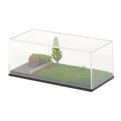 1/64 Model Car Display Case with Parking Scene Diorama, Dustproof Acrylic Cover for Diecast Vehicles and Tiny Figures (4.72x2.28x1.93 inch)- Summer Scene
