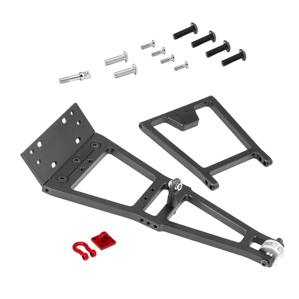 1/10 Scale RC Truck Tow Crane Arm Wrecker Kit Aluminum Alloy Winch Double Stent for RC Crawler Accessories- Black