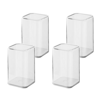 4X Clear Figure Display Cases with Dustproof Covers, Stackable Desk Organizer Stand for Collectibles Figurines Showcase Storage Box 3.15x3.15x5.28 Inch