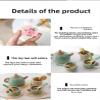 Wooden Pretend Play Tea Set for Kids, Mint Green Polka Dot, 12 Pieces with Teapot, Cups, Saucers, Cookies, Serving Tray, Educational Role Play Toy for Children view 3