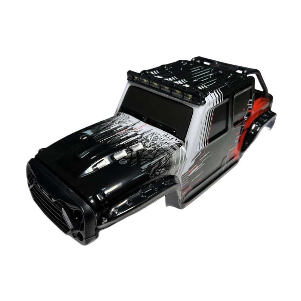 1/14 RC Car Body Shell for 16102 Remote Control Vehicle Cover Modification DIY Hobby Toy Vehicle Accessories 11.02x4.33x3.74inch- Black Red