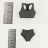 1/6 Scale Female Action Figure Underwear Set Swimsuit Top and Bottom 12 Inch BJD Doll Clothing Miniature Outfit- Gray view 3