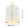360 Rotating Figure Display Case with Dustproof Cover, Hanging Doll Stand for Keychain Figures, Mini Toys, and Collectibles, 7.28x7.28x10.24 inch- Beige view 2