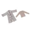 1/12 Scale Male Action Figure Clothes Trench Coat Double Breasted Solid Color Costume Accessories with Long Sleeve Undershirt- Gray view 1