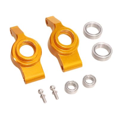 1 Pair Rear Wheel Seats RC Car Replacements Spare Parts with 4 Bearings for A949 A959 A969 A979 K929 184011 184008 1:18 Scale Models- Gold
