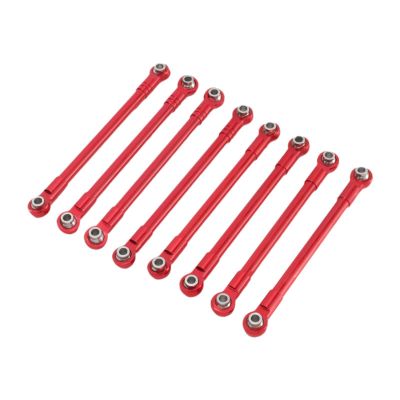 8X Metal Chassis Link Rods for 1/12 H12Y H12Y+ H12P RC Cars, Direct Replacement Stabilizer Pull Rods DIY Repair Accessories- Red