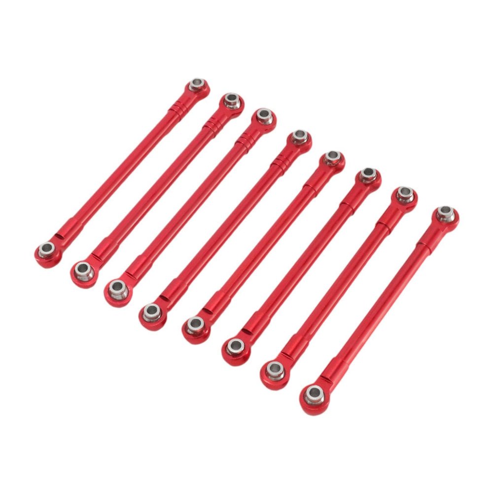 8X Metal Chassis Link Rods for 1/12 H12Y H12Y+ H12P RC Cars, Direct Replacement Stabilizer Pull Rods DIY Repair Accessories- Red