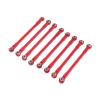 8X Metal Chassis Link Rods for 1/12 H12Y H12Y+ H12P RC Cars, Direct Replacement Stabilizer Pull Rods DIY Repair Accessories- Red view 3