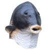 Animal Head Latex Mask Full Head Coverage Costume for Halloween Party Role Playing Masquerade Carnival- Black view 2