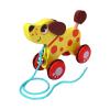 Wooden Pull Along Toy with Bell for Toddlers 1-3 Years, Handmade Push and Pull Activity Toy with String for Indoor Outdoor Play- Dog view 1