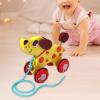 Wooden Pull Along Toy with Bell for Toddlers 1-3 Years, Handmade Push and Pull Activity Toy with String for Indoor Outdoor Play- Dog view 2