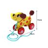 Wooden Pull Along Toy with Bell for Toddlers 1-3 Years, Handmade Push and Pull Activity Toy with String for Indoor Outdoor Play- Dog view 3