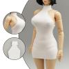 1:12 Women Dress Mini Doll Elastic Dress Stylish Casual Fashion Action Figures Clothes for 6inch Scale Female Figure- White view 2