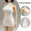 1:12 Women Dress Mini Doll Elastic Dress Stylish Casual Fashion Action Figures Clothes for 6inch Scale Female Figure- White view 3