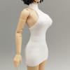 1:12 Women Dress Mini Doll Elastic Dress Stylish Casual Fashion Action Figures Clothes for 6inch Scale Female Figure- White view 4