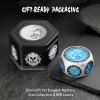 DNDND Unique Hexagonal Spinner Metal Dice, 8-in-1 DND Dice with Dual D20 Monster Themed Dice Set for DND Dungeons and Dragons, Dungeon Masters with Collectible Gift Tin (Silver with Blue) view 2