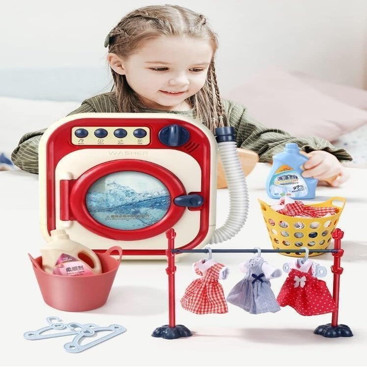 Kids Pretend Play Mini Washing Machine Toy 15pcs/Set