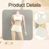 1/6 Scale Female Action Figure Doll Clothes Sleeveless Vest and Shorts Set Sportswear Accessory- White view 4