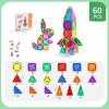 BHXGLWK 60PCS Portable Mini Magnetic Tiles Travel Set with Metal Case, STEM Magnetic Building Blocks Educational Toy for Kids Ages 3-8, Classroom Must Have for Boys and Girls view 2