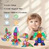 BHXGLWK 60PCS Portable Mini Magnetic Tiles Travel Set with Metal Case, STEM Magnetic Building Blocks Educational Toy for Kids Ages 3-8, Classroom Must Have for Boys and Girls view 4