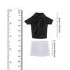 1/12 Scale Female Figure Doll Clothes Full Suit Outfit Miniature for 6inch Female Figures Shirt Short Skirt Tie Set- Black Shirt view 3