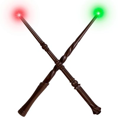 CharmRegion Light Up Wizard Wand with Sounds & 4 Lightings - 2-Pack Illuminating Magic Witch Toy Wands for Kids Cosplay Party Favors, Set B (Hive & Spiral)