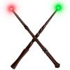 CharmRegion Light Up Wizard Wand with Sounds & 4 Lightings - 2-Pack Illuminating Magic Witch Toy Wands for Kids Cosplay Party Favors, Set B (Hive & Spiral) view 1