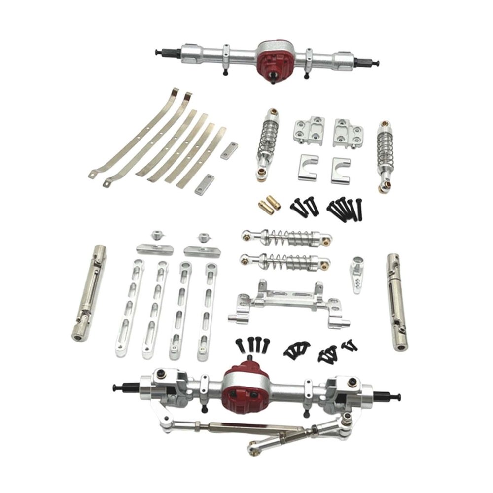 1 Set Front and Rear Assembly Metal Chassis Upgrade for MN82S 82Pro 1/12 Scale RC Car Parts- Silver