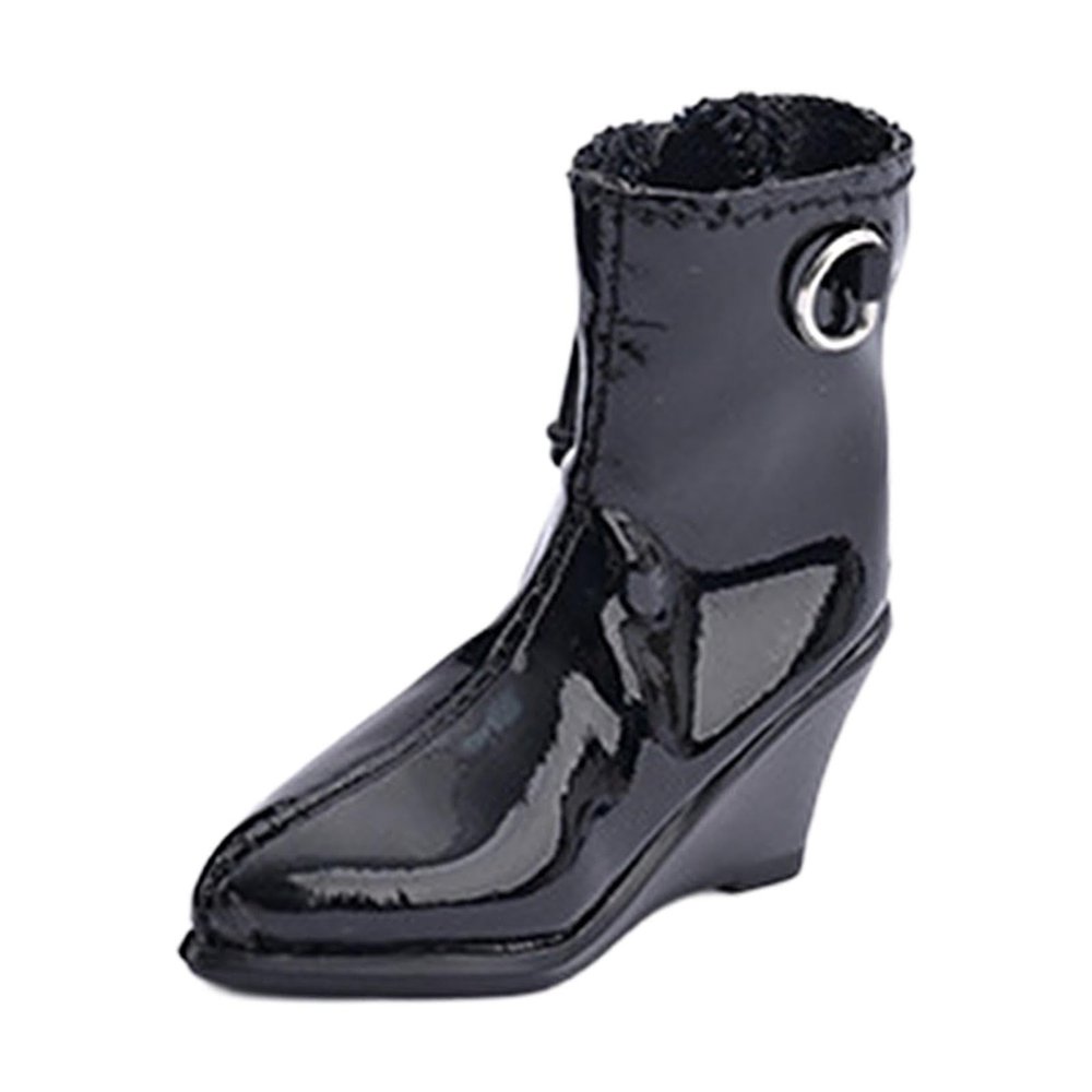 1/6 Scale Action Figure Shoes Hollow Boots for 12 inch Female Figures, Fashion Doll Costume Accessories, Miniature Model Boots (1 Pair)- Black
