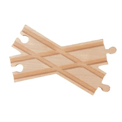 Wooden Train Track Accessories Switch Track Set, Expansion Railway Tracks for Building Blocks Vehicles Toys, Compatible with Most Wooden Train Systems- 16cmx9cmx1.2cm