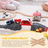 Wooden Train Track Accessories Switch Track Set, Expansion Railway Tracks for Building Blocks Vehicles Toys, Compatible with Most Wooden Train Systems- 16cmx9cmx1.2cm view 2
