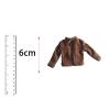 1:12 Scale Jacket for Male Figures, Doll Clothes for 6 Inch Model, Miniature Zipper Jacket Action Figure Accessories- Coffee Color view 3
